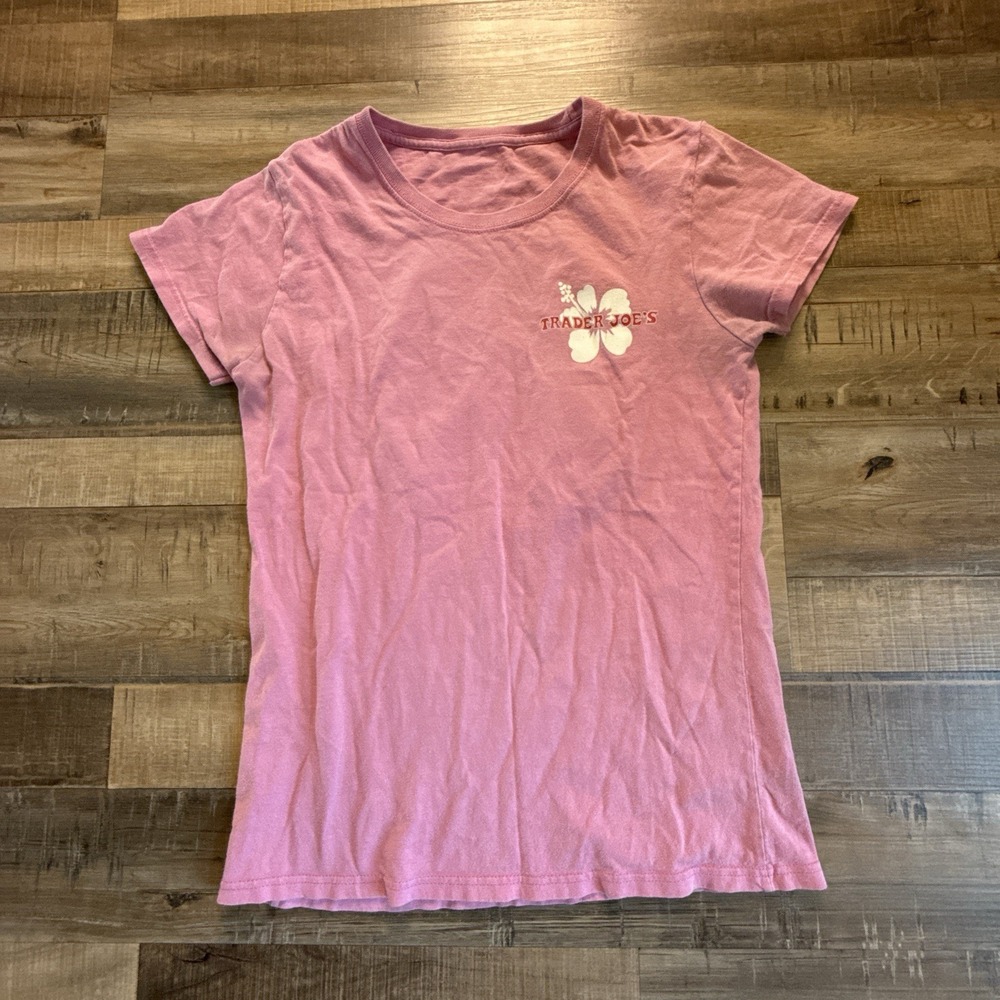 Trader Joes Crew Member T-shirt Pink Women's Small